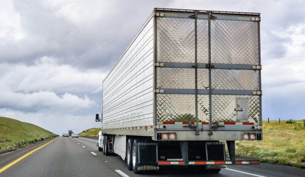 Semi truck driving on the highway
