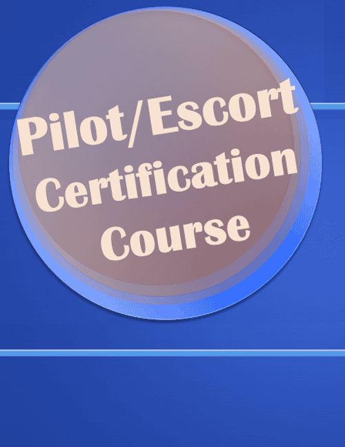 Pilot/Escort Certification Course badge on blue