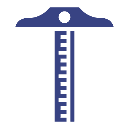 Height measurement ruler icon