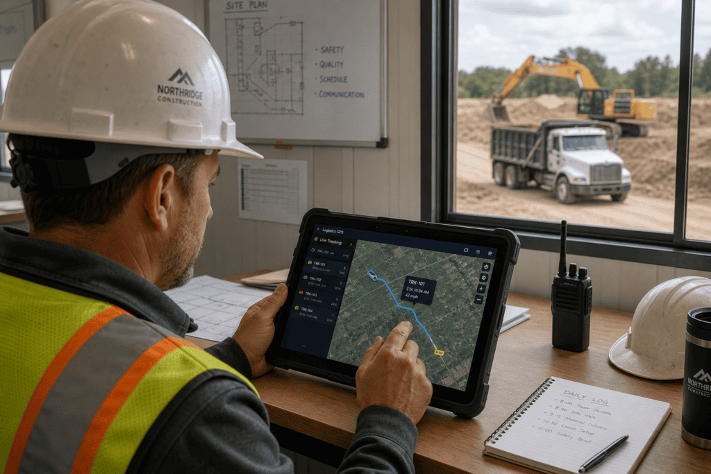 Construction manager waiting for hotshot load delivery.